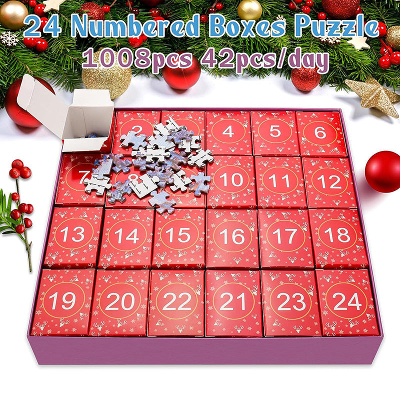 BowLift | 1000PCS Christmas Jigsaw Puzzles Advent Calendar - Christmas Gift