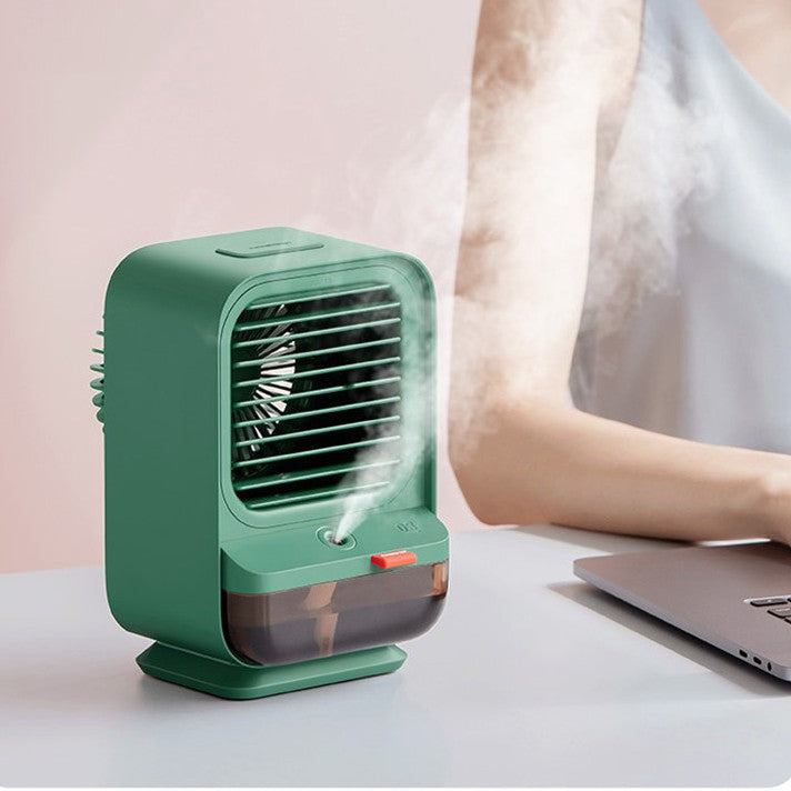 BowLift | 2-in-1 Rechargeable Compact Desk Fan & Humidifier, with 3 Speed Settings, for Home & Office