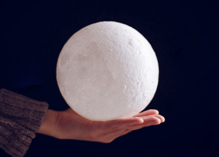 BowLift | Rechargeable 3D Moon Night Light, with Touch Control & USB Charging Cable, Best Gift for Friends, Kids and More