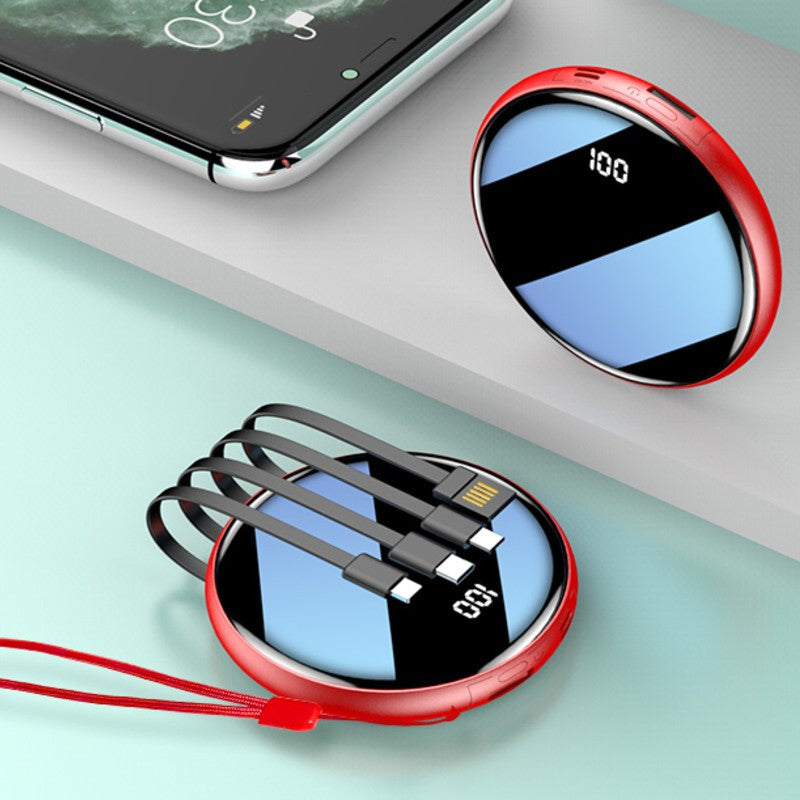 BowLift | 20000mAh Ultrathin Portable Power Bank, with LED Battery Display and Built-in Charging Cables, for Travel, Work & More