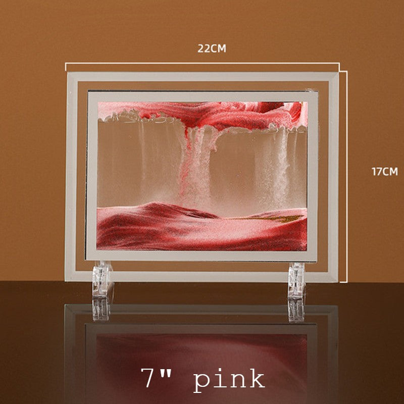 BowLift | Dynamic Glass Framed Moving Sand Nature Landscape, for Desktop, Home, Office, Decor