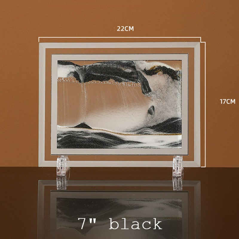 BowLift | Dynamic Glass Framed Moving Sand Nature Landscape, for Desktop, Home, Office, Decor