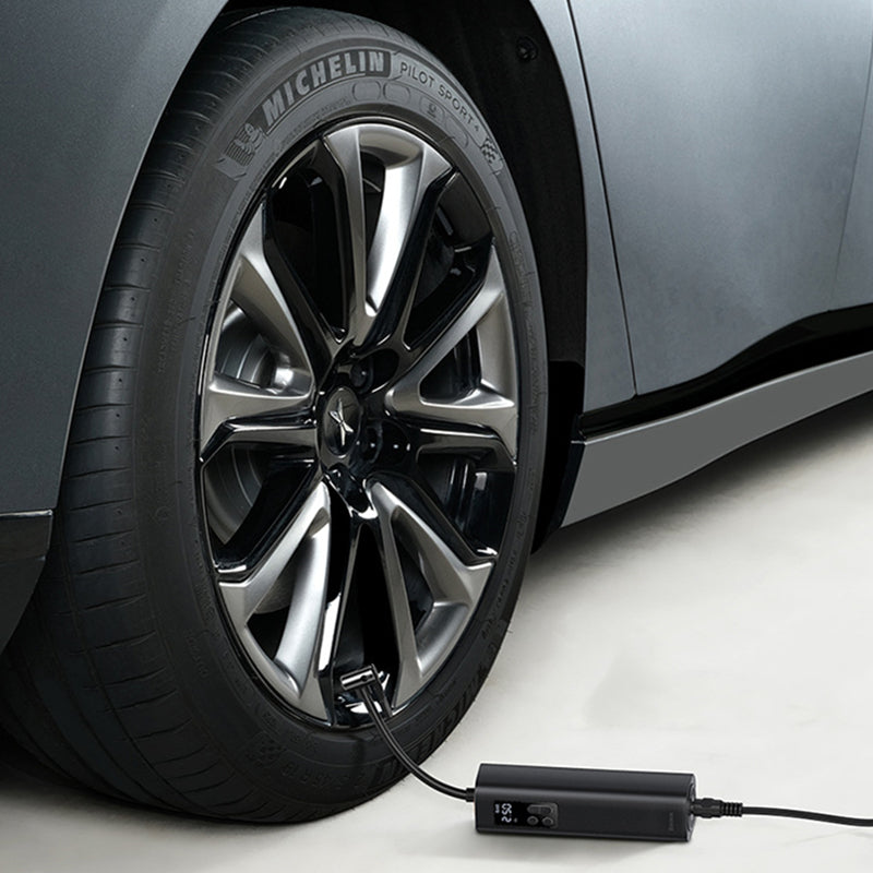 BowLift | Portable Electric Car Air Compressor Inflator Pump, with Digital LCD Pressure Gauge & Flashlight, for Car, Bike, Motorcycle, Balls