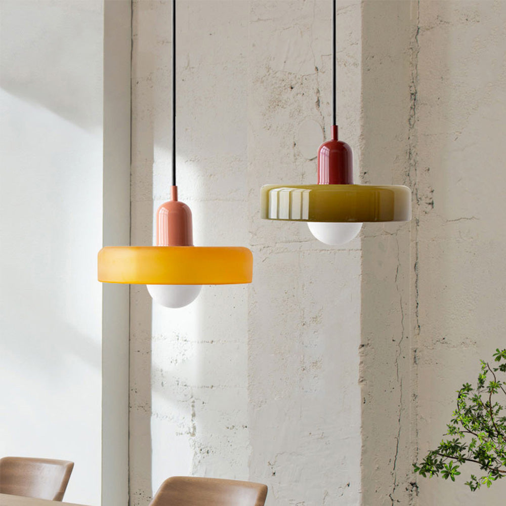 BowLift | Scandi Bauhaus Pendant Light – Stylish Orange Ceiling Lamp for Contemporary Spaces