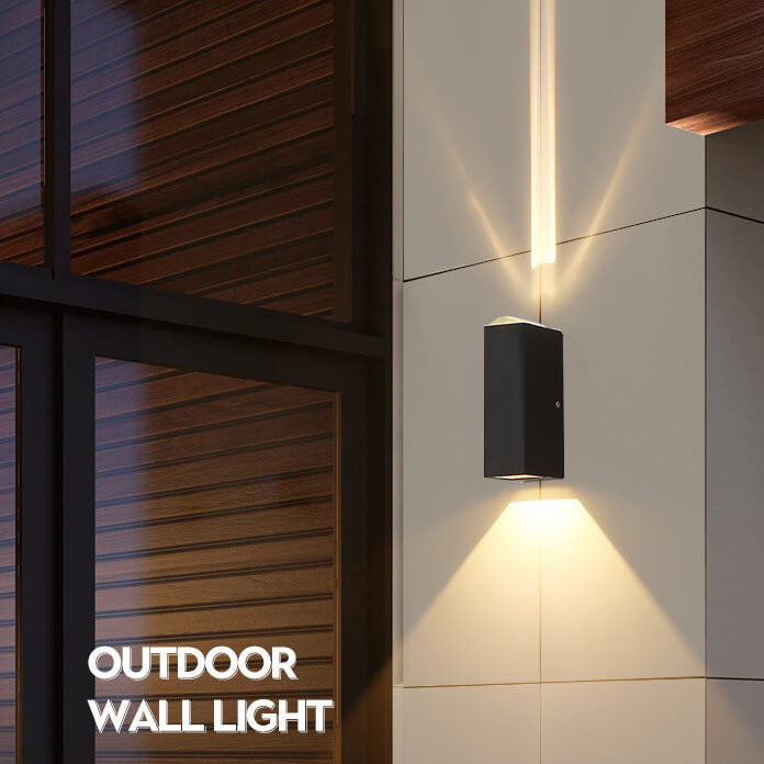 BowLift | Modern Waterproof LED Outdoor Wall Light | Rectangular Up/Down Aluminum Fixture