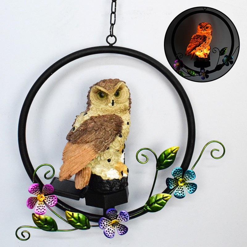 BowLift | European rustic owl solar waterproof outdoor garden pendant lights