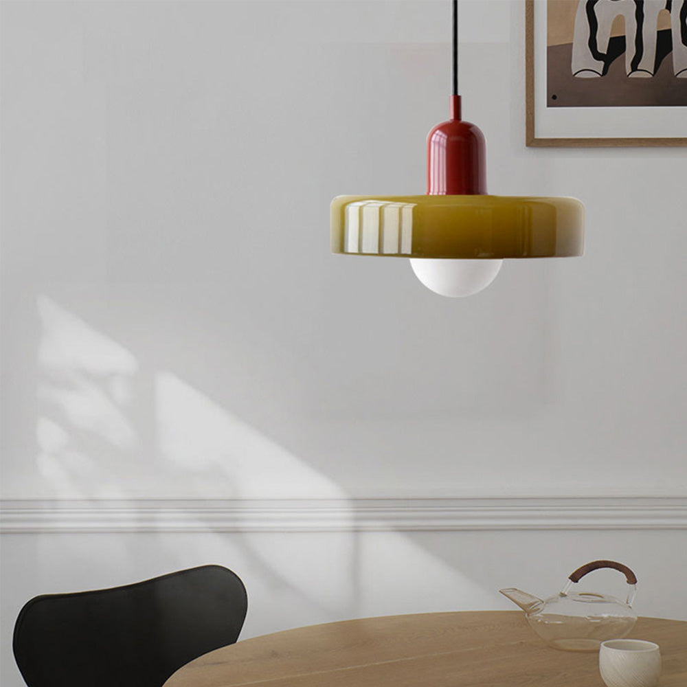 BowLift | Scandi Bauhaus Pendant Light – Stylish Orange Ceiling Lamp for Contemporary Spaces