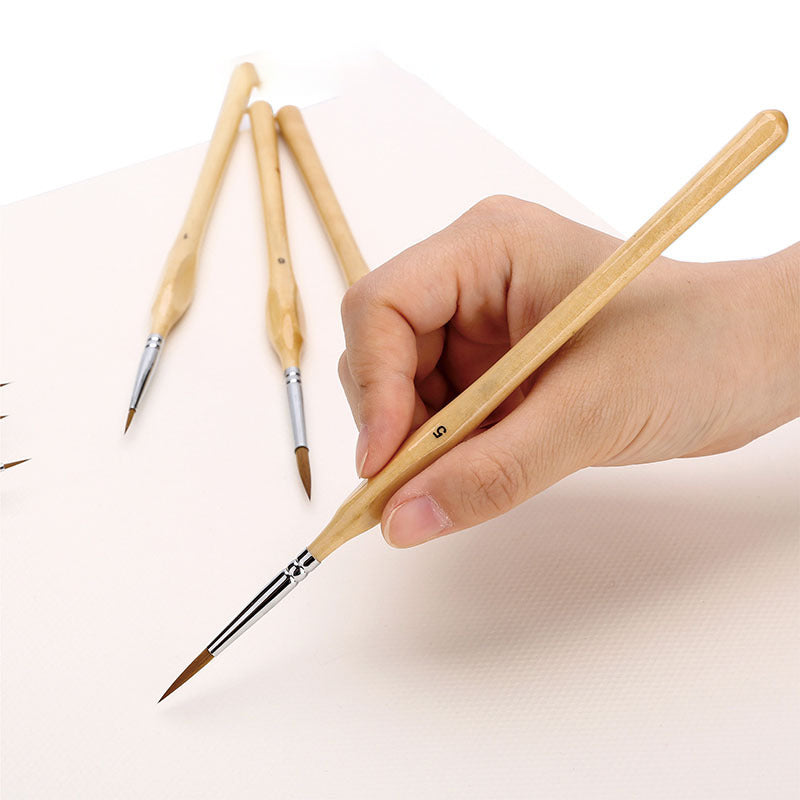 BowLift | 11 Pcs Miniature Detail Paint Brush Set With Natural Wood Handle