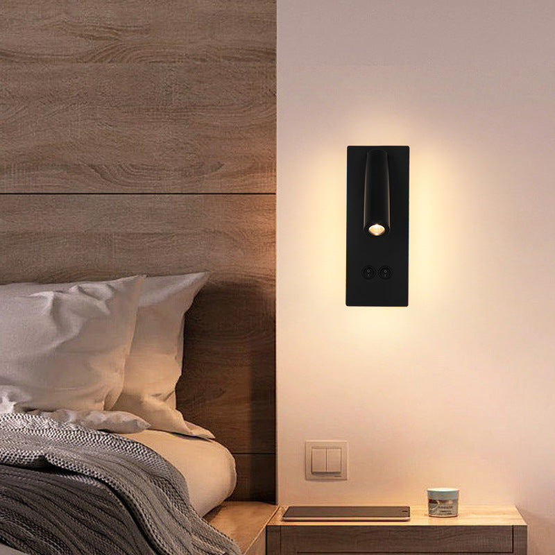 BowLift | Modern Minimalistic Rectangular Round Iron Aluminum LED Wall Lamp For Bedroom