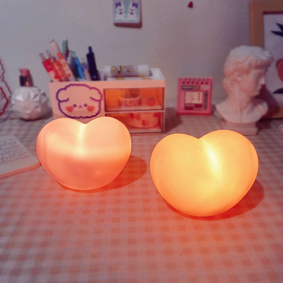 BowLift | LuvSphere Silicone LED Night Light | Heart-Shaped Design | Table Lamp | Warm Mood Light | Decorative