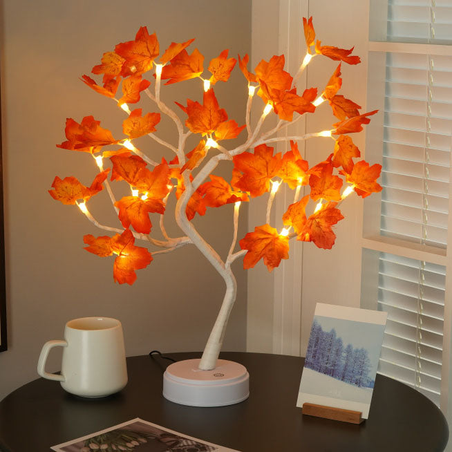 BowLift | Contemporary Creative Christmas Plastic Maple Leaf Tree Lights LED Decorative Table Lamp For Bedroom