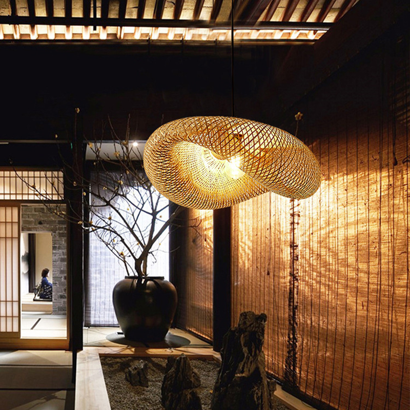 BowLift | Rattan Woven Bamboo - Pendant Light - Led - Light