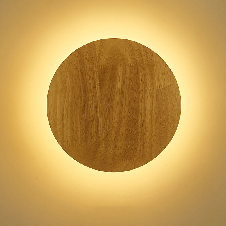 BowLift | Modern Minimalist Round Irregular Oval Wood LED Wall Light Lamp for Living Room