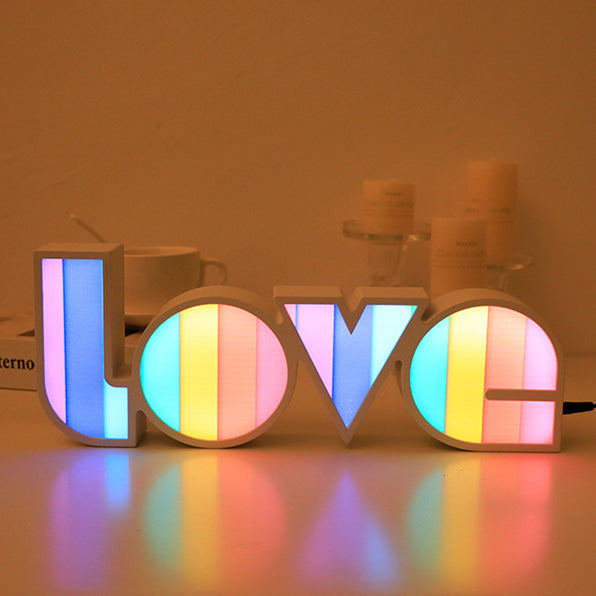 BowLift | Modern Art Deco waterproof PS LOVE letters LED table lamp for the bedroom