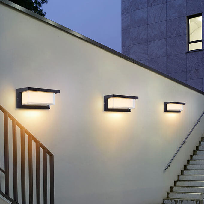 BowLift | Modern Minimalist Solar Rectangle PC LED Outdoor Wall Light Lamp For Outdoor Patio