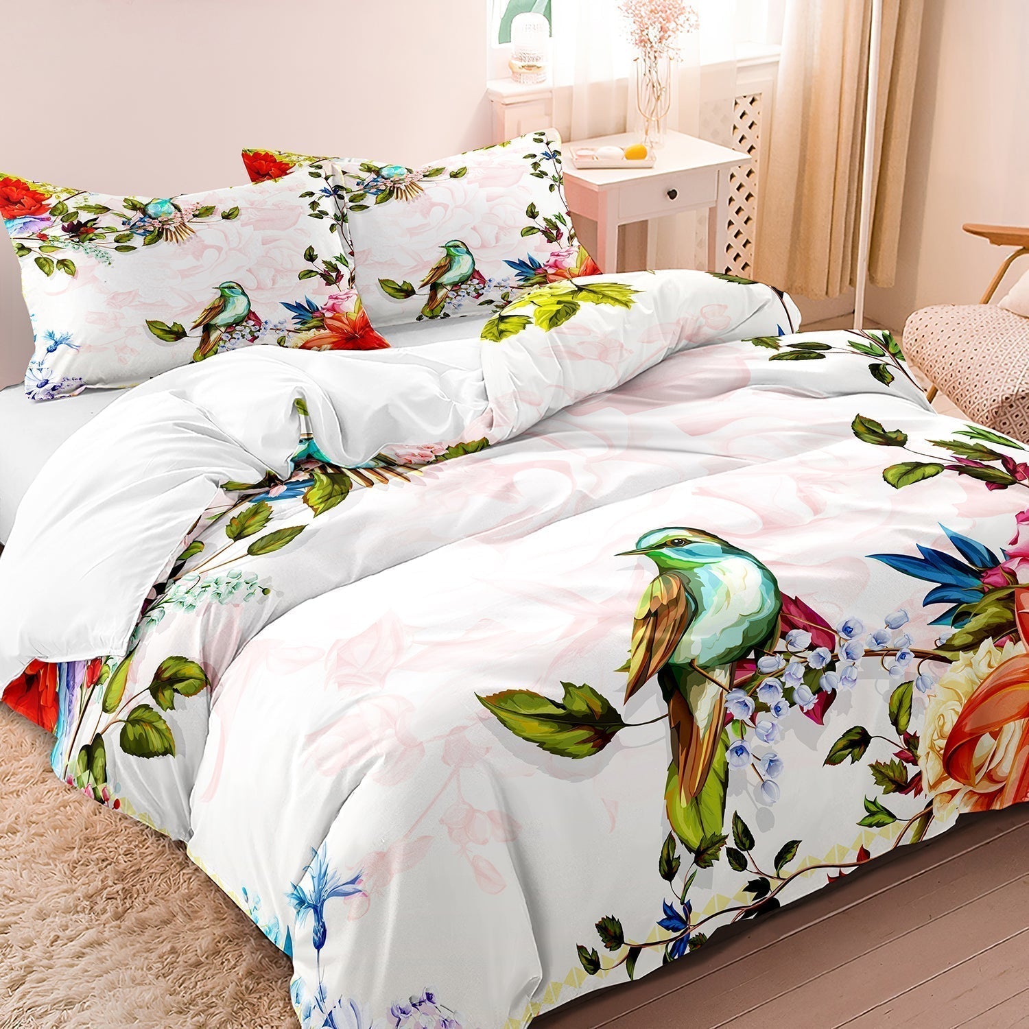 BowLift | FlightBloom - Luxurious Floral and Bird Bedding