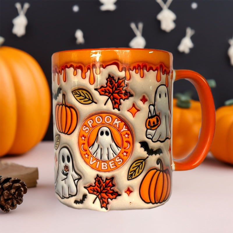 BowLift | Pumpkin Coffee Mug with Ghost