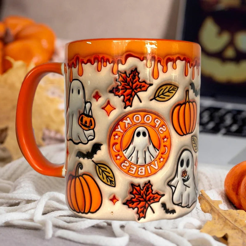 BowLift | Pumpkin Coffee Mug with Ghost