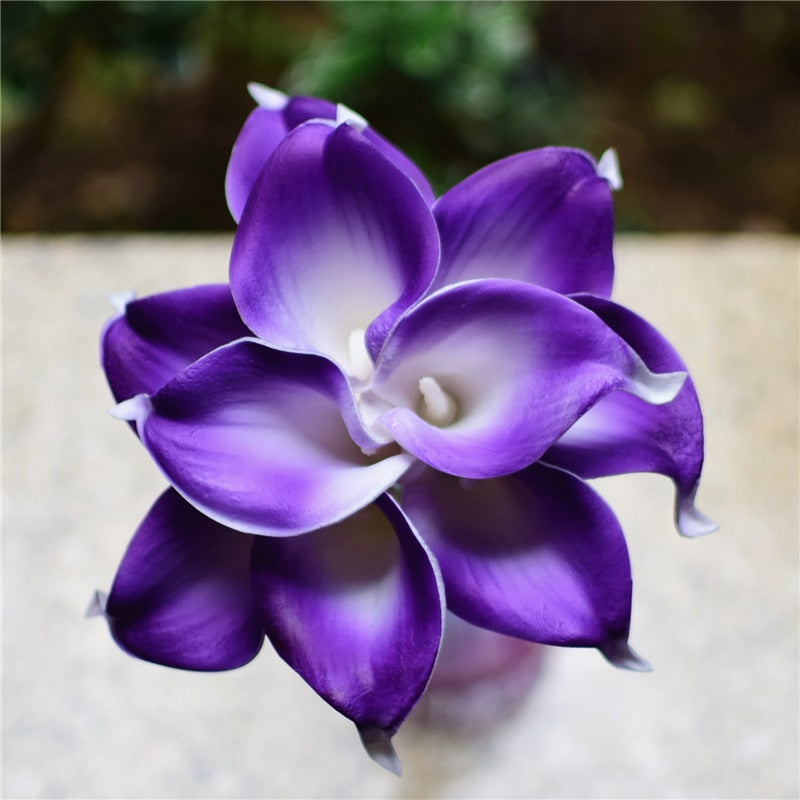 BowLift | 10 marine blue Calla lily PU Real Touch flowers wedding decoration bouquets table decoration artificial flowers home decor