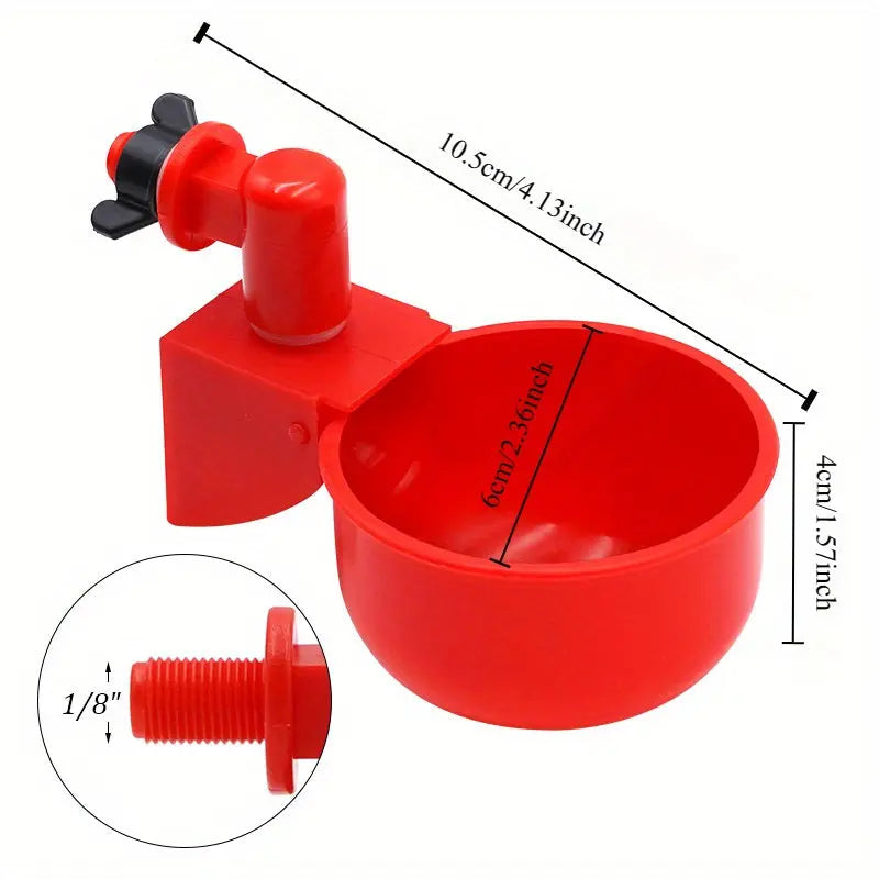 BowLift | 10 Piece Automatic Drinking Cups for Poultry – For Fresh Water Around the Clock