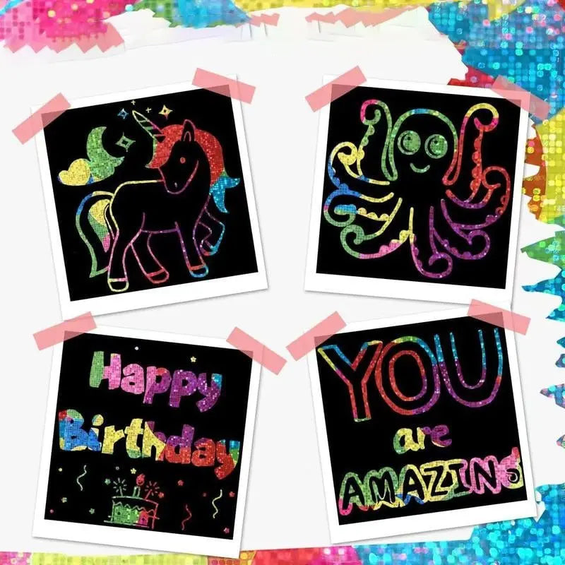 BowLift | 100 pieces scratch art set – Creative DIY fun for kids & adults