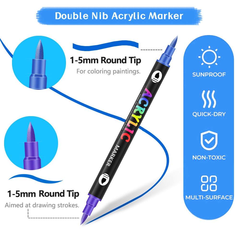 BowLift | Double-sided acrylic paint marker – Multi-surface art pen with vibrant colors