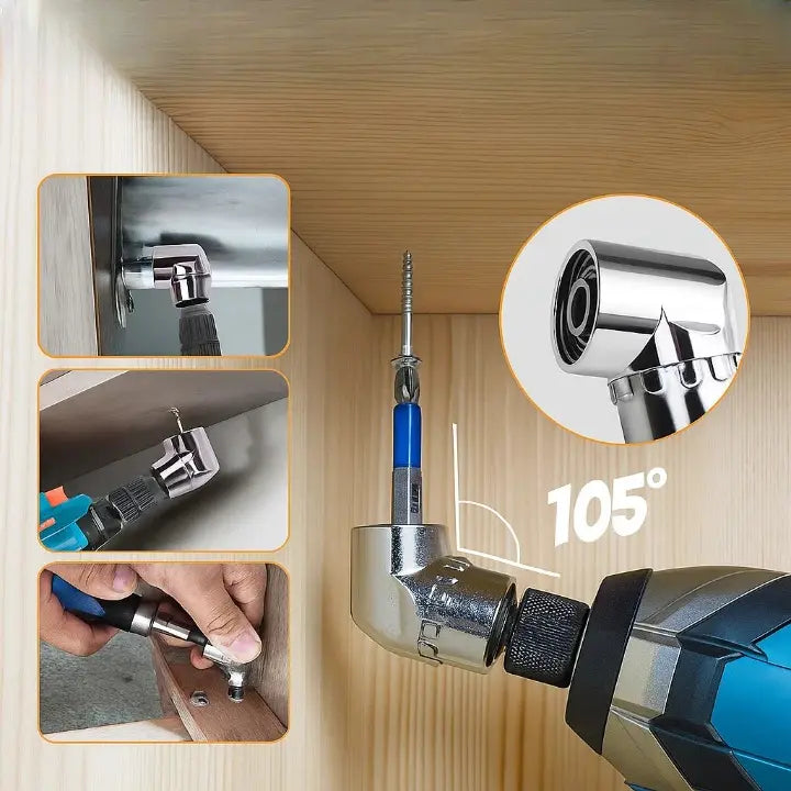 BowLift | 105° Angle Drill Adapter with Magnetic Handle Set