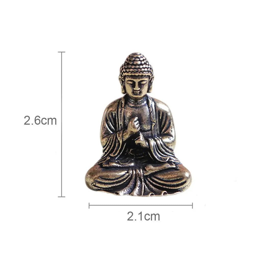 BowLift | 10 pieces mini brass sitting Buddha statue figure for travel Buddhism worship home office desk decoration
