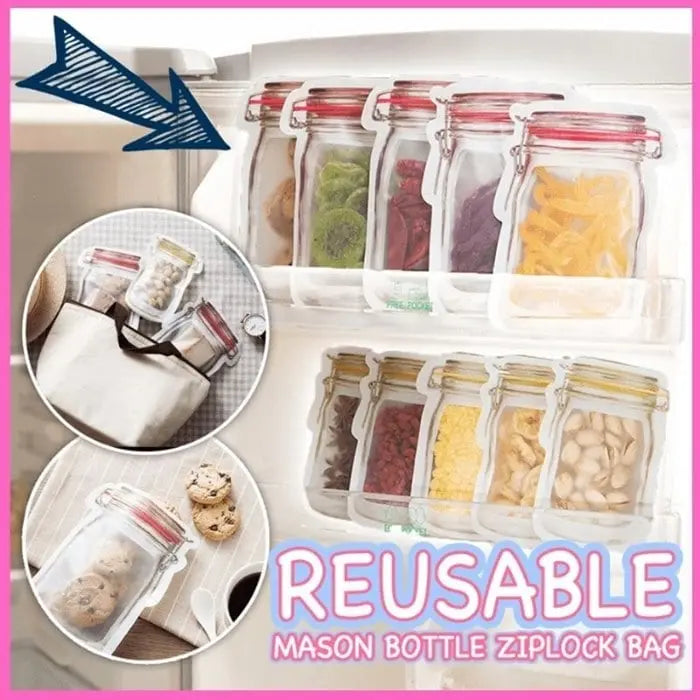 BowLift | 10+10 | Reusable Ziplock bags in jar design