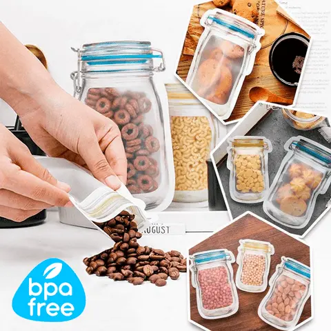 BowLift | 10+10 | Reusable Ziplock bags in jar design