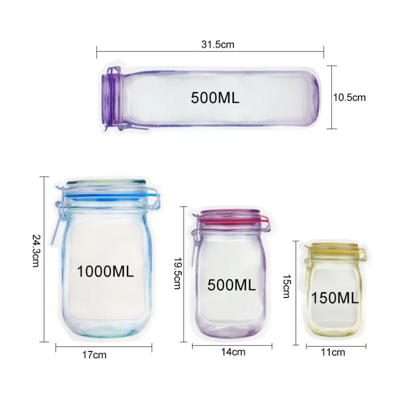 BowLift | 10+10 | Reusable Ziplock bags in jar design