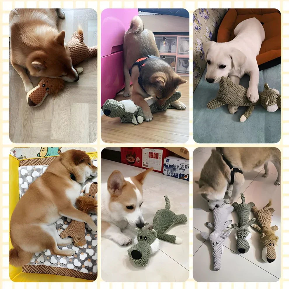 BowLift | Dog Chew Toy Plush Durable Squeaky Animal