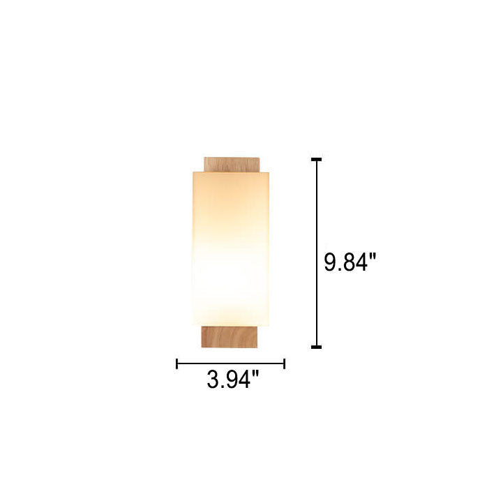 BowLift | Modern minimalist solid wood square glass column 1-light wall sconces lamp