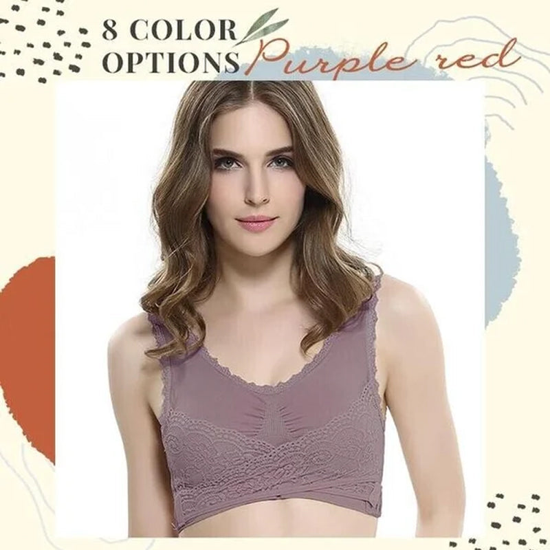 BowLift | Front Cross-Side Buckle Lace Bra