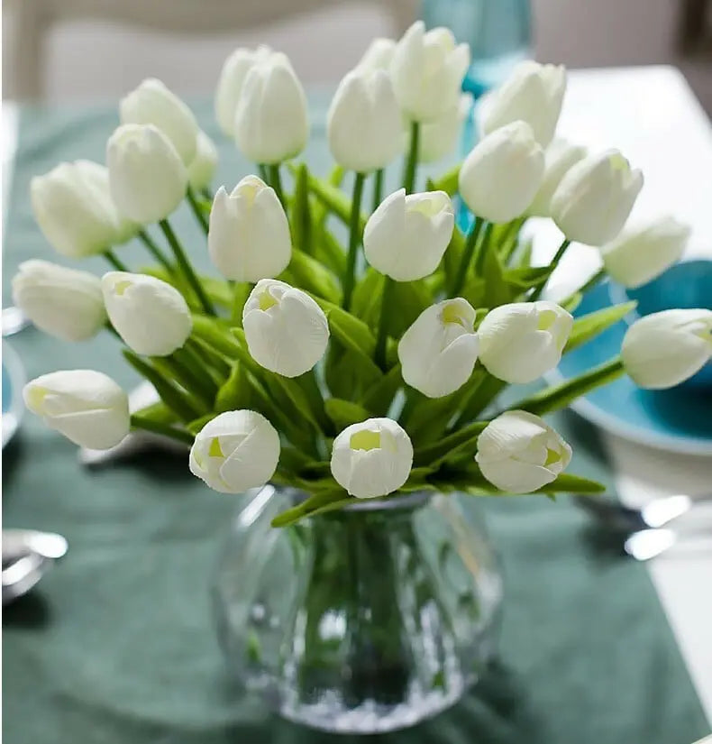 BowLift | 10-piece set artificial tulips made of latex – stylish and durable decorative flowers