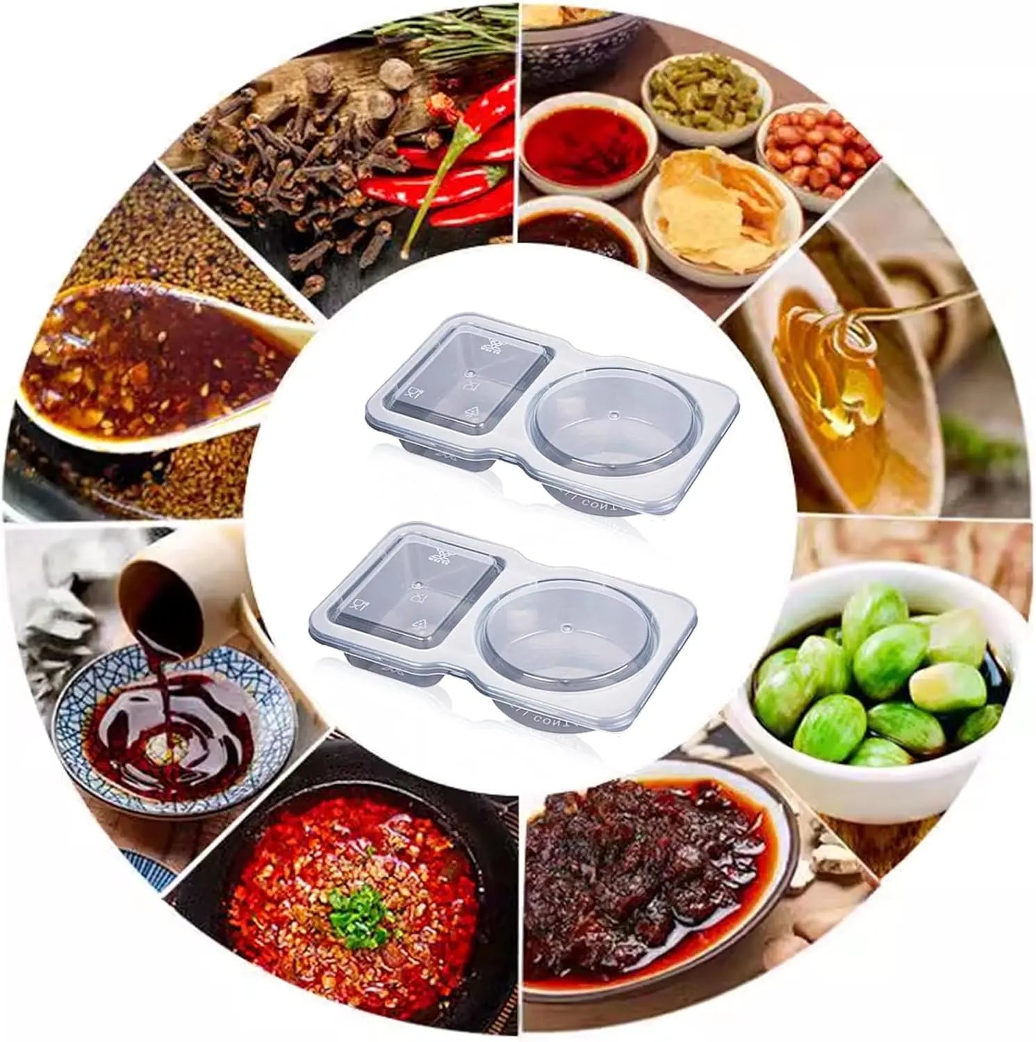 BowLift | 10-piece set reusable snack containers (130 ml) – With double chamber & leak pRedection