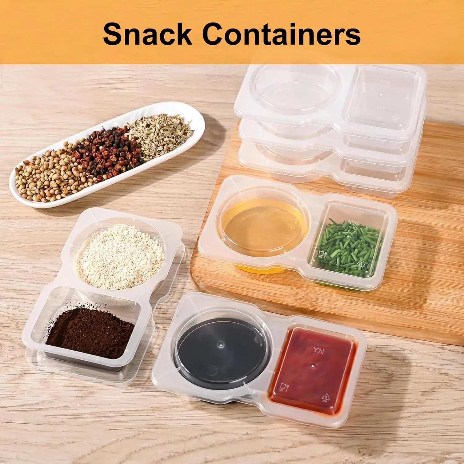 BowLift | 10-piece set reusable snack containers (130 ml) – With double chamber & leak pRedection