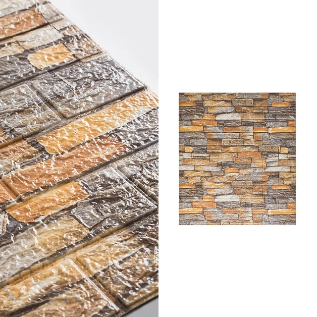 10pcs 3D Brick Pattern Waterproof Self-Adhesive Wallpaper | Bowlift