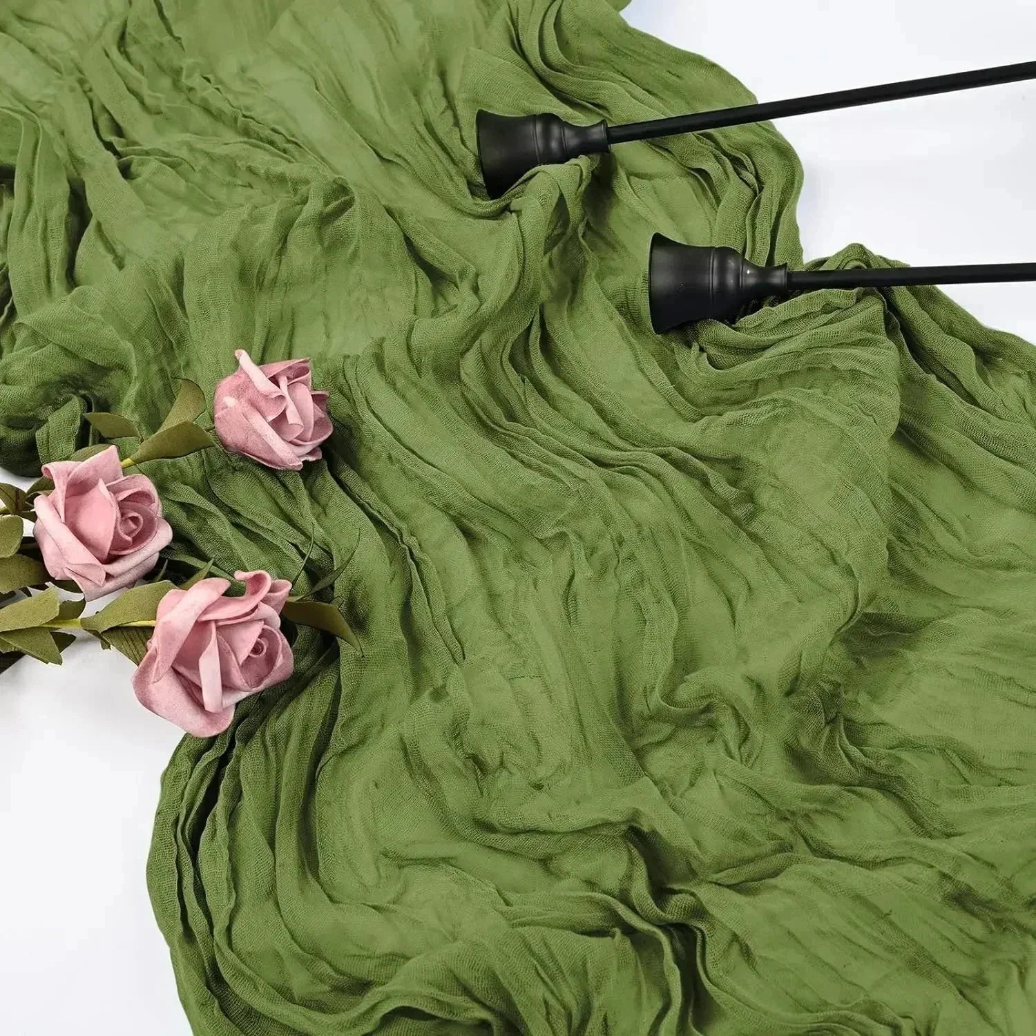 BowLift | 10 pieces voile cheese cloth table runner semi-transparent gauze dining table decoration for wedding party, wedding arch draping cloth