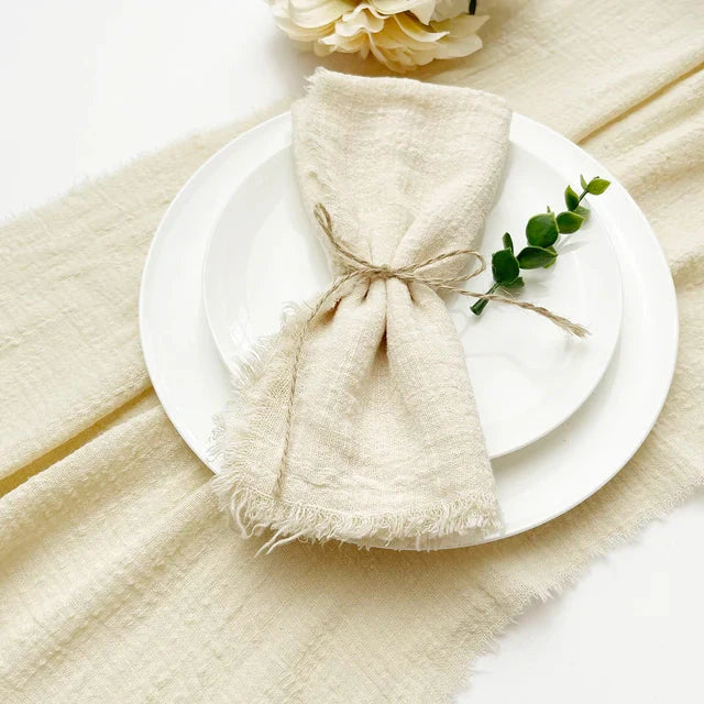 10pcs Napkin Reusable Tea Towel Table Décor Retro Burrs napkin | Bowlift