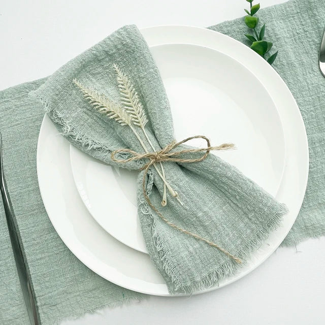 10pcs Napkin Reusable Tea Towel Table Décor Retro Burrs napkin | Bowlift