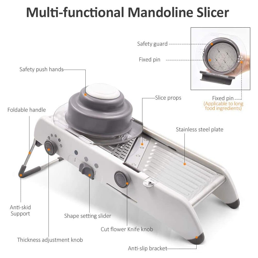 BowLift | ProSlice Mandoline Vegetable Slicer – Adjustable Stainless Steel Blades for Precision Cutting