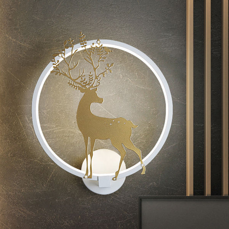 BowLift | Gold Deer Wall Lamp Nordic Acrylic LED Hoop Wall Lighting Ideas for Living Room