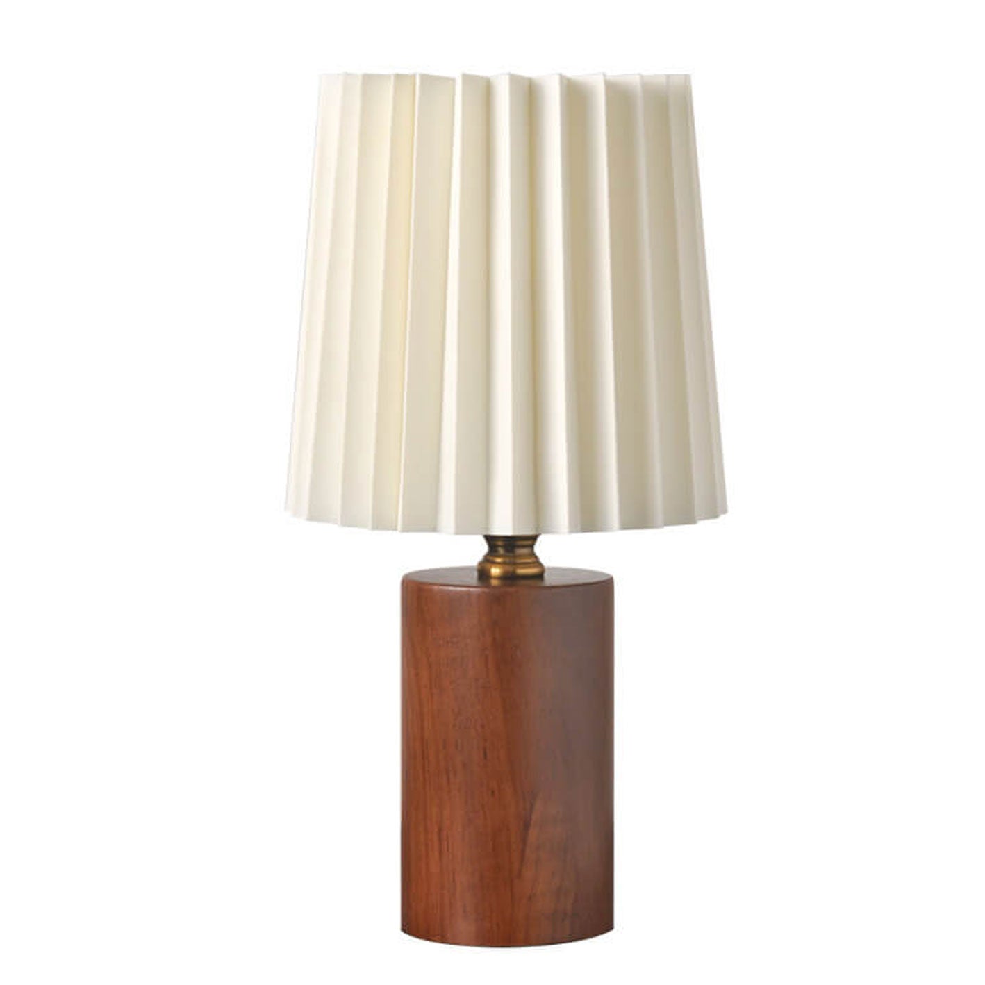 BowLift | Vintage Korean Pleated Column Solid Wood Base 1-Light Table Lamp