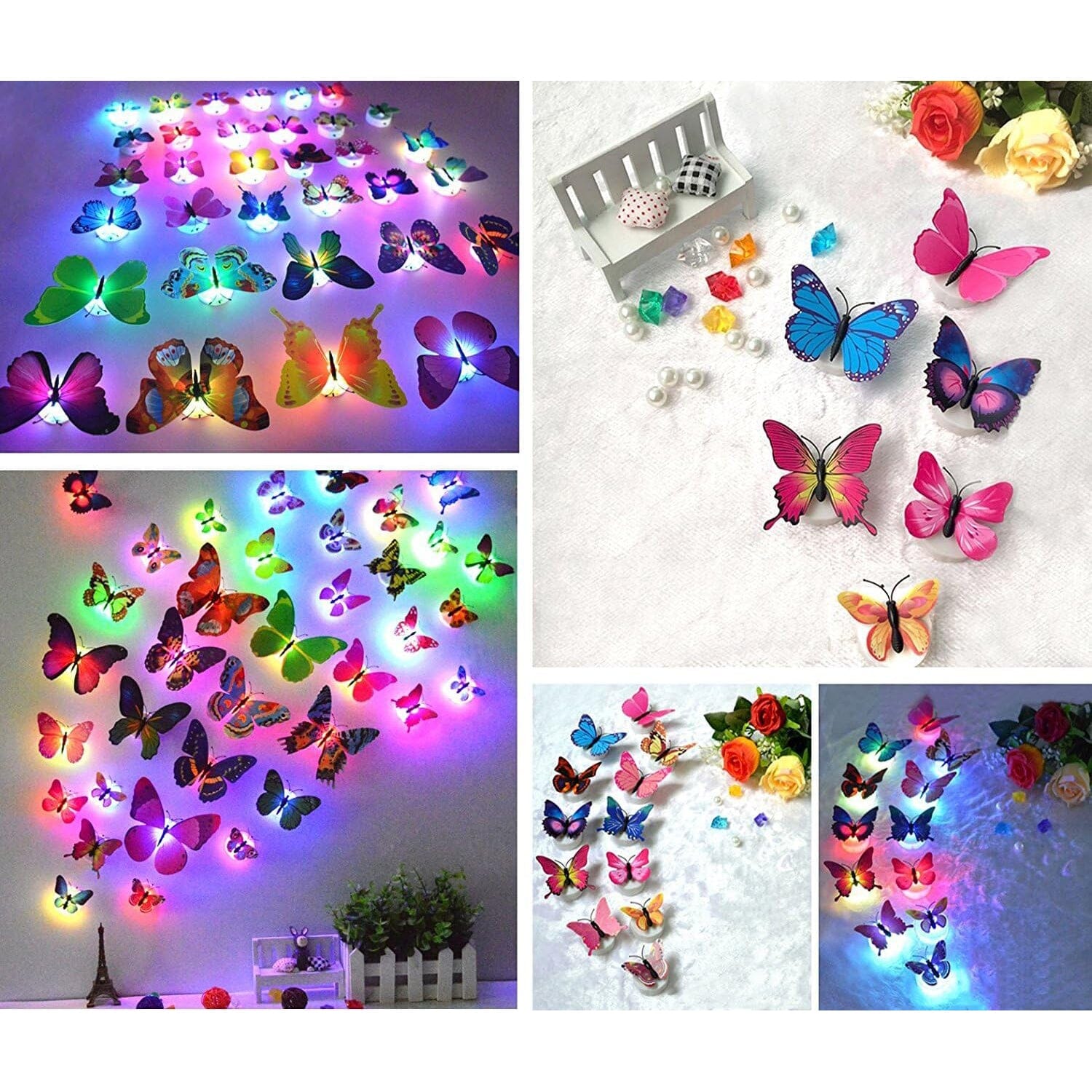 BowLift | 12-Pack: LED Butterfly Decoration Night Light