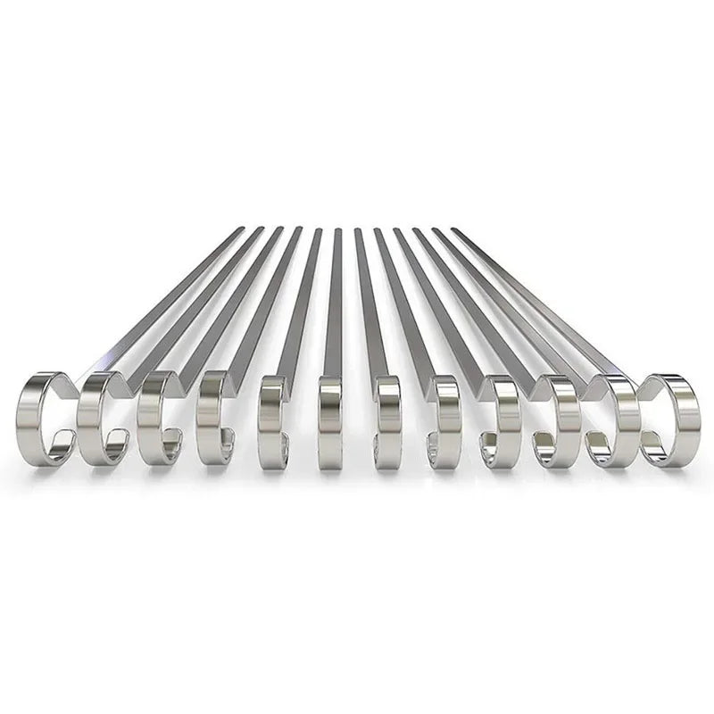 12" Stainless Steel Grilling BBQ Meat Skewers Grilling BBQ Tools 12pcs | Bowlift