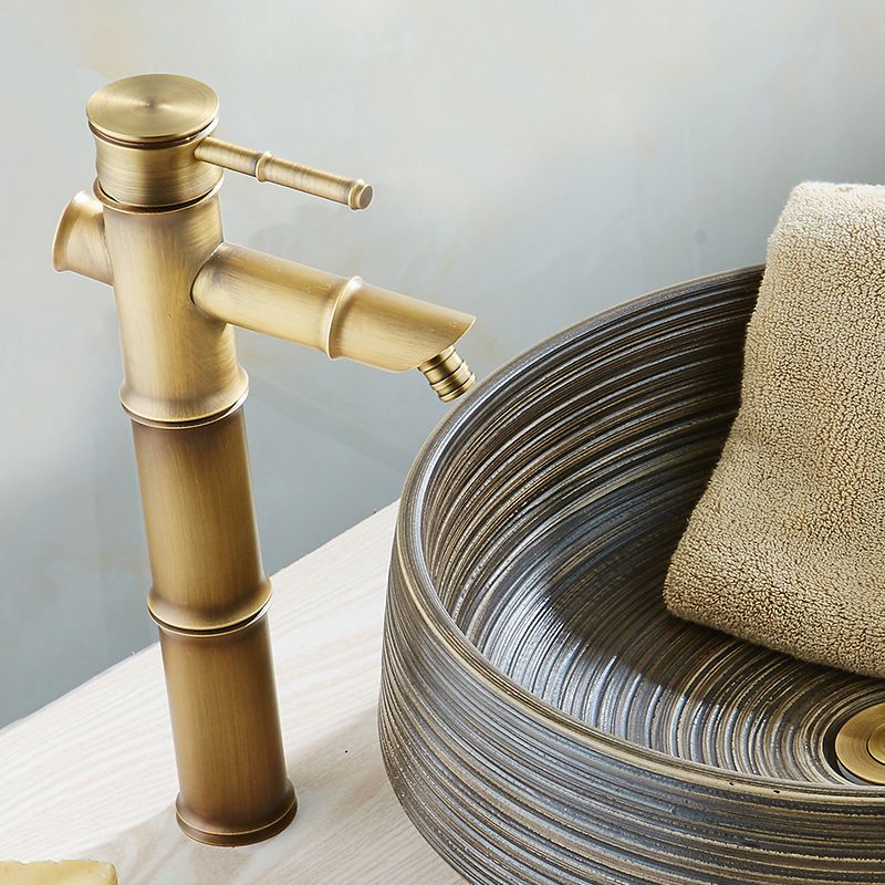 BowLift | Farmhouse Vessel Sink Faucet Copper 1-Handle Low Arc Vessel Faucet for Bathroom