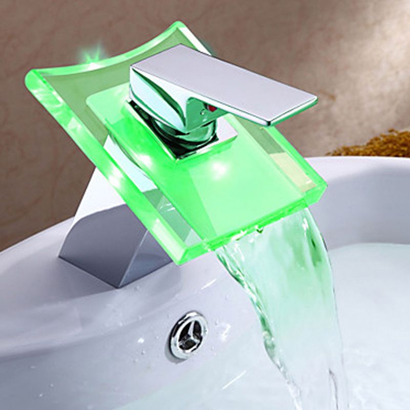 BowLift | 1-Handle Basin Mixer 1-Hole Copper Sink Tap with LED Lighting