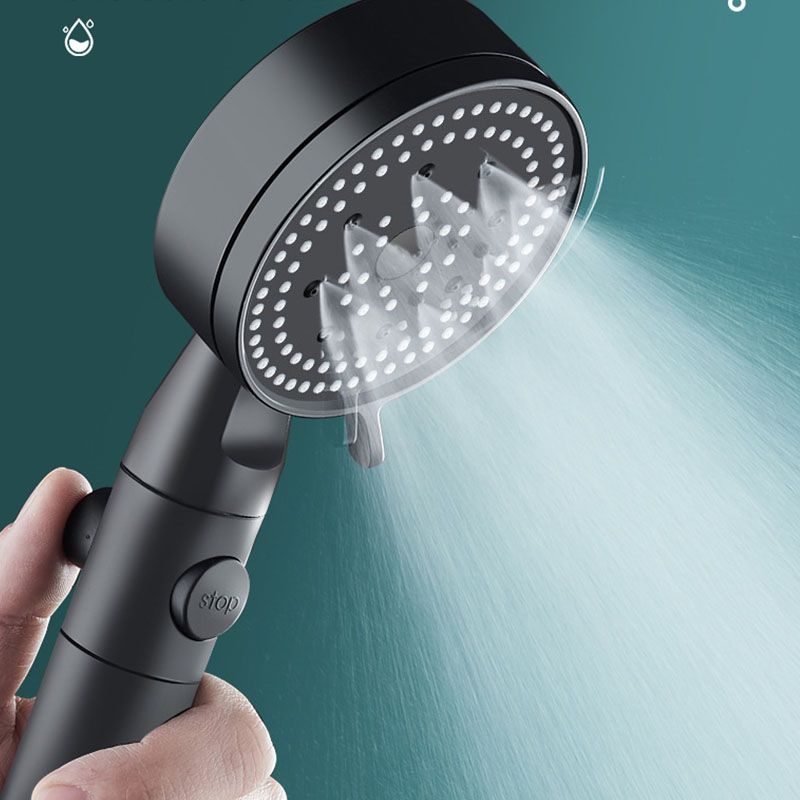 BowLift | Metal Black Shower Head Self-Cleaning Standard Round Hand Shower