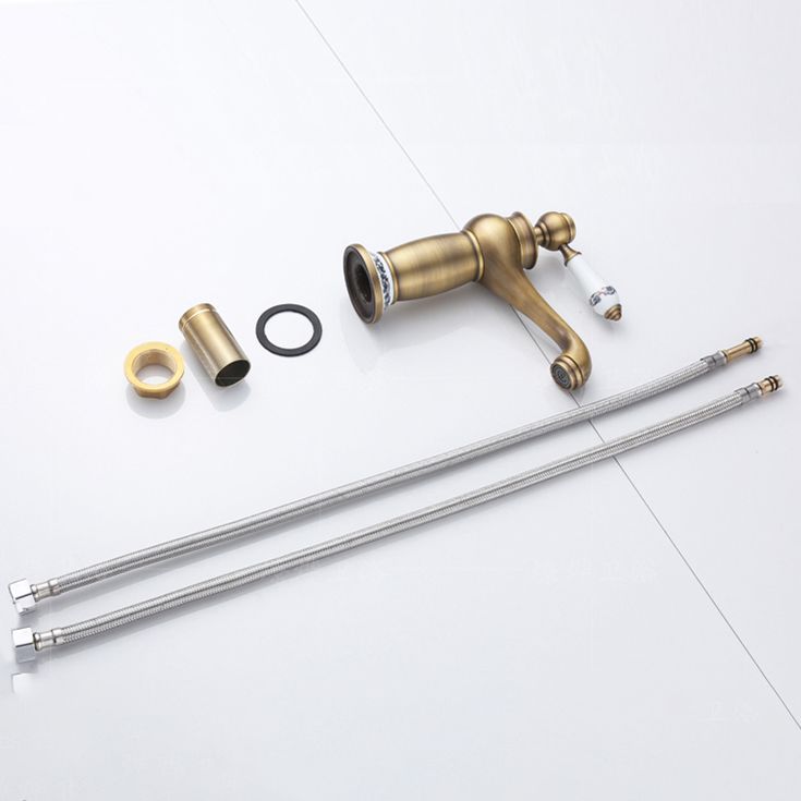 BowLift | Low arch country vessel faucet single lever brass faucet for bathroom